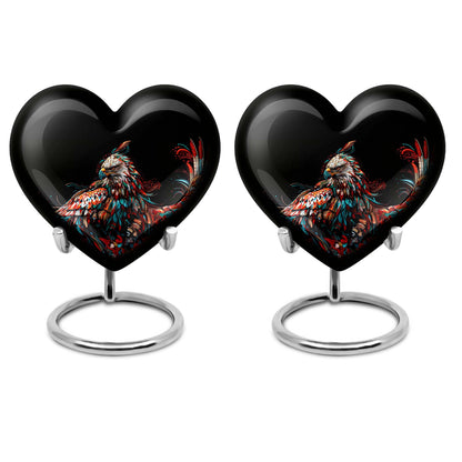 heart-shaped eagle memorial urn