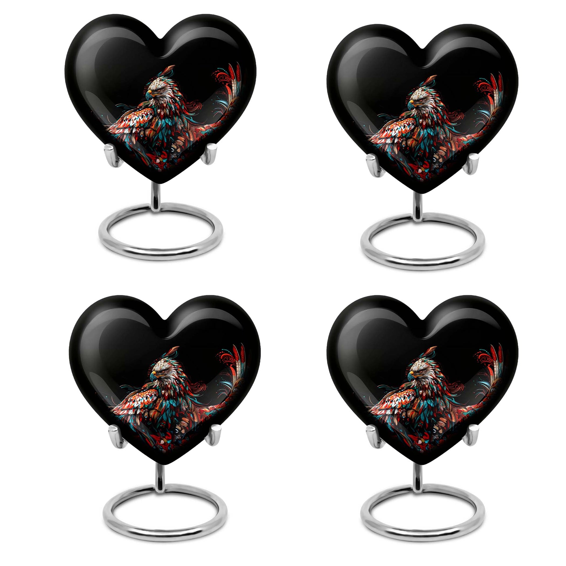 heart-shaped eagle memorial urn