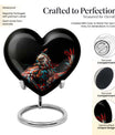 heart-shaped eagle memorial urn