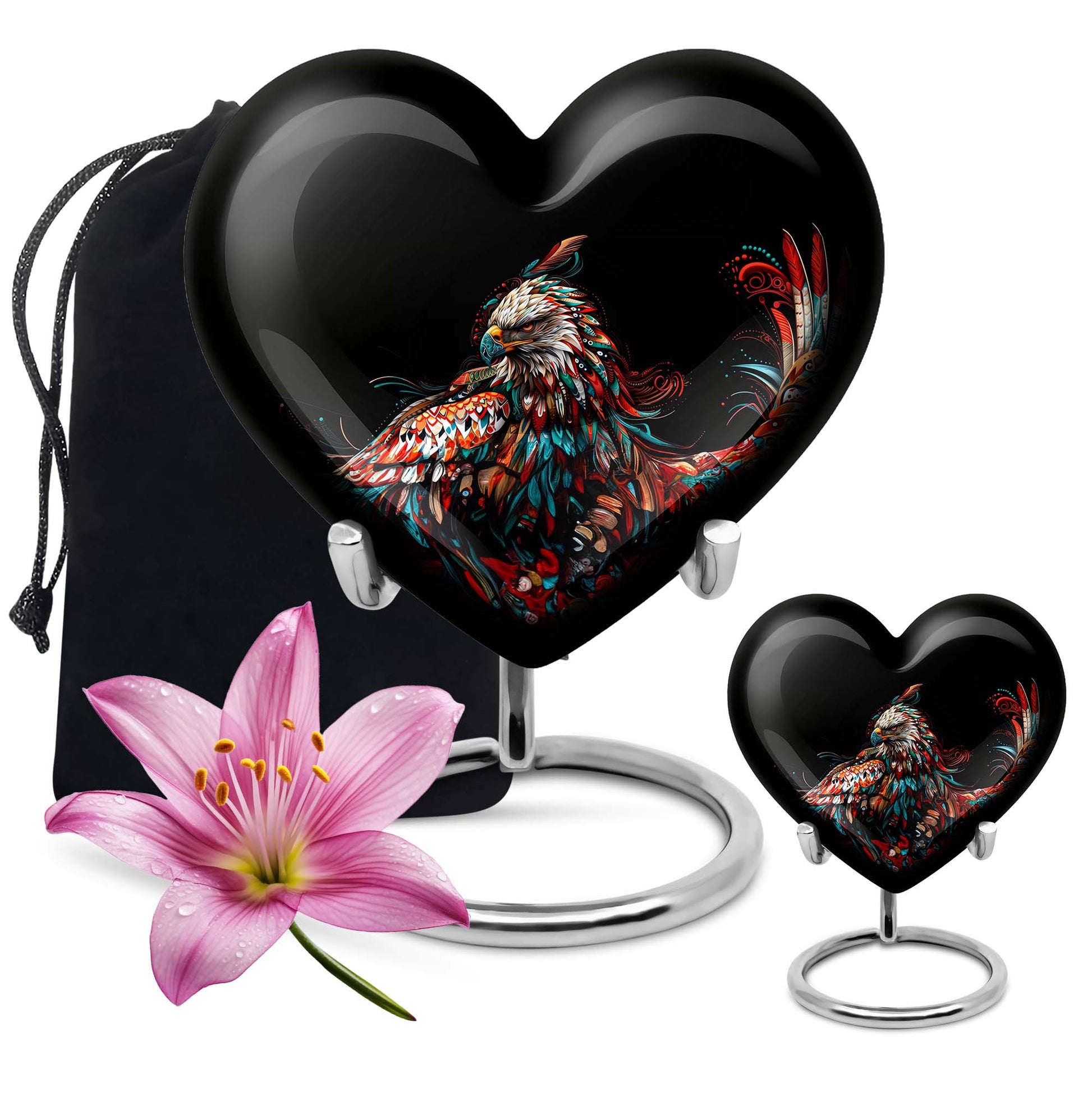 Eagle Theme Large Urn With 1 Keepsake Urn