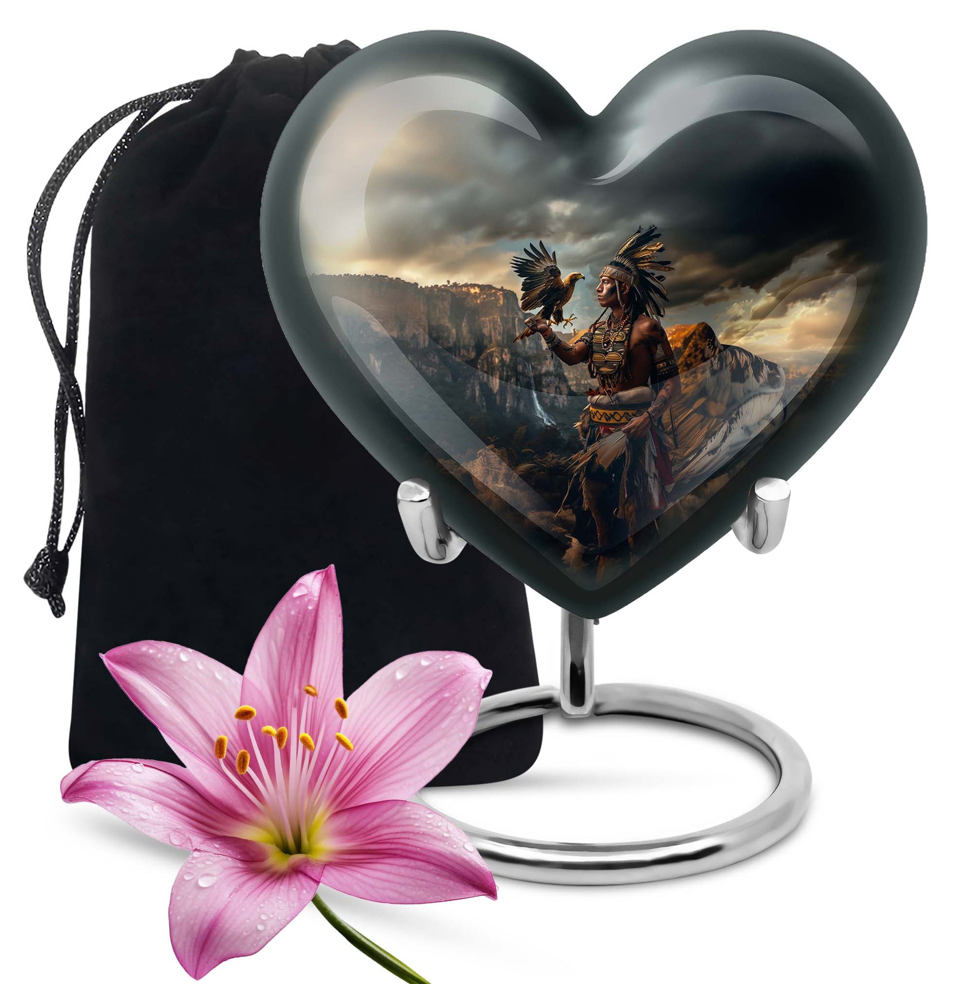 Tribe Man Theme Large Urn 10 Inch