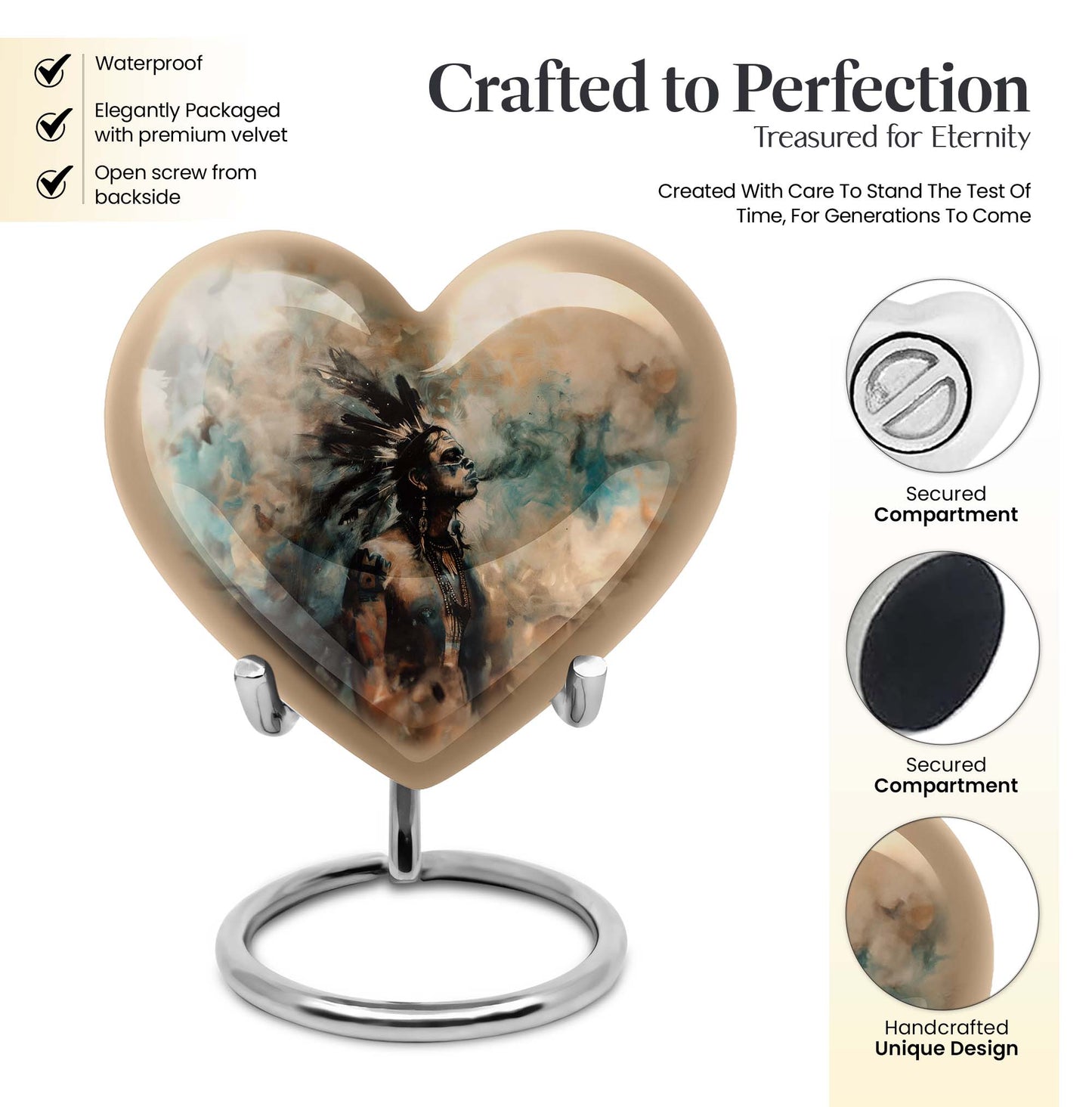 tribe Man Heart Urn
