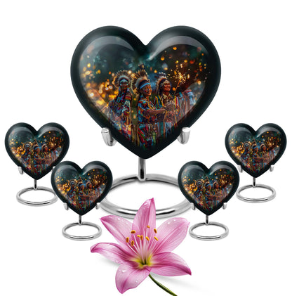 Tribe Man Heart Urn