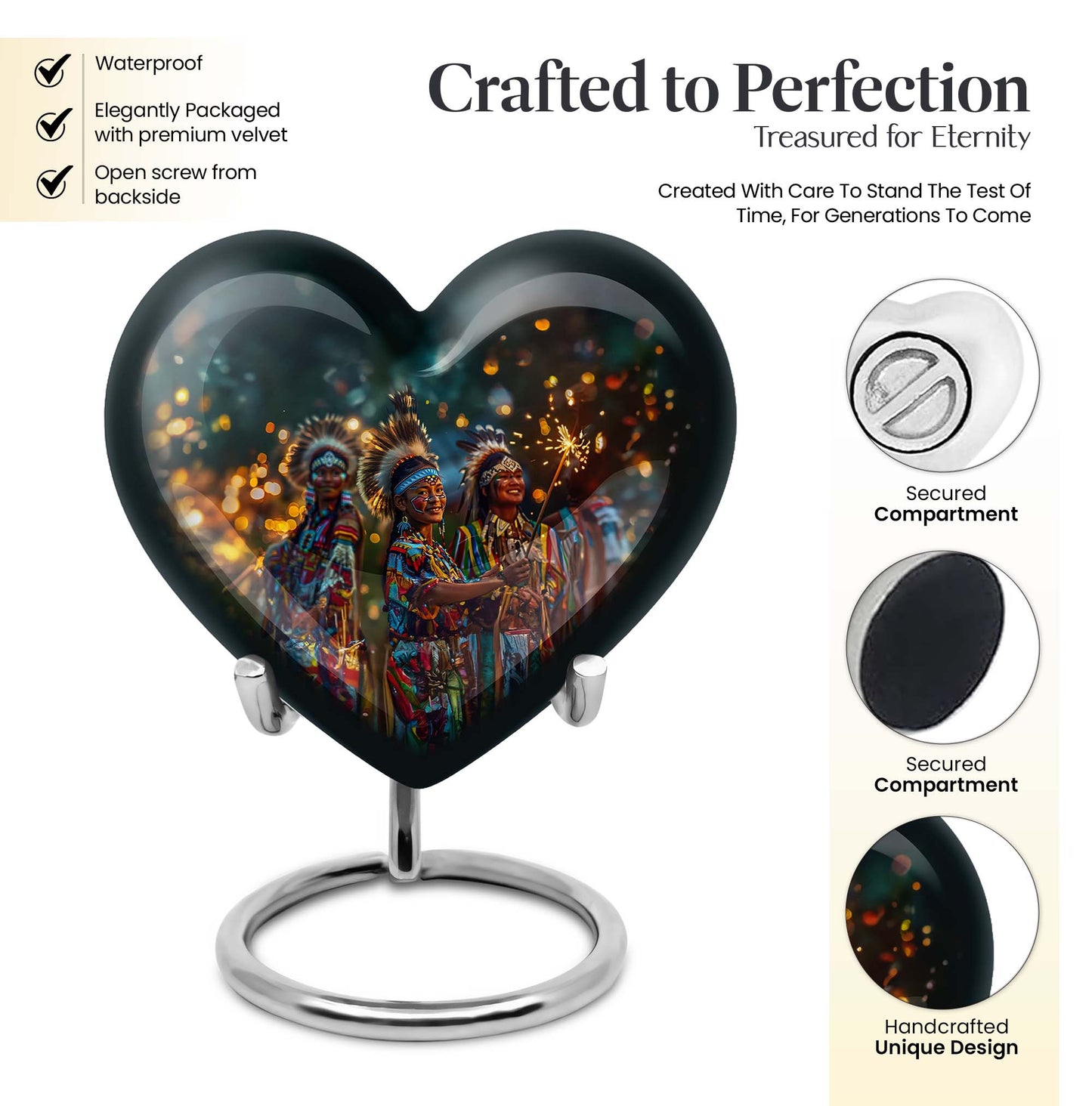 Tribe Man Heart Urn