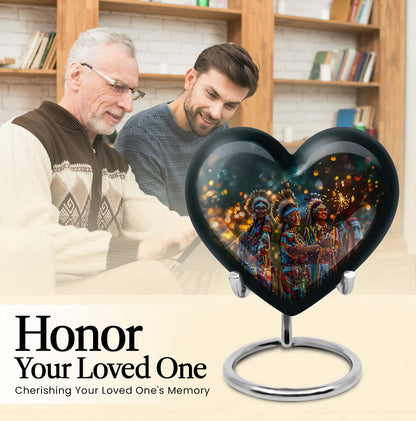 Tribe Man Heart Urn