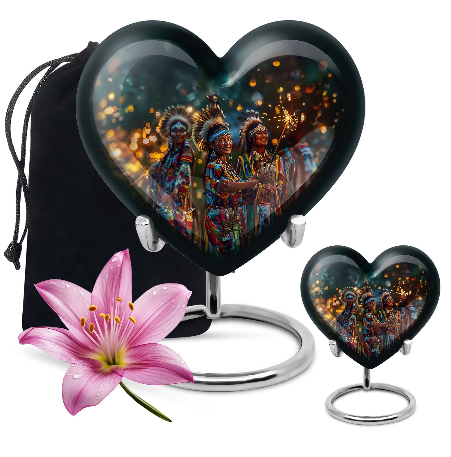 Tribe Man Heart Urn