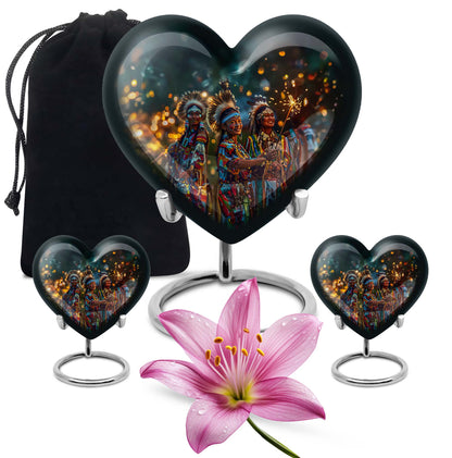 Tribe Man Heart Urn