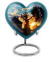 Tribe Man urn, heart-shaped funeral urn