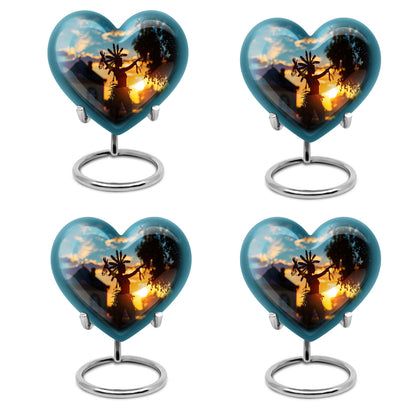 Tribe Man urn, heart-shaped funeral urn