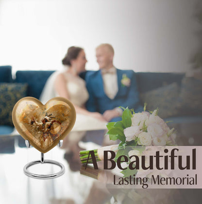 10-inch Heart Urn with Wolf Howling theme and customizable 