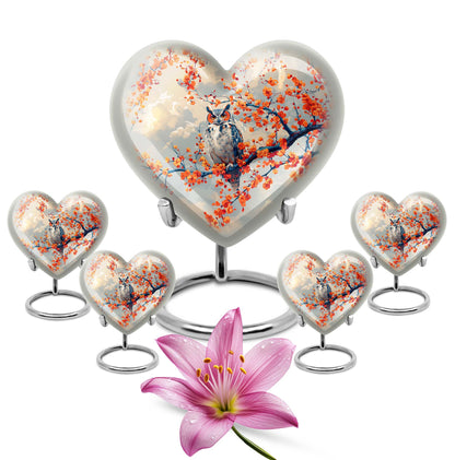Owl Theme Large Urn With 4 Keepsake Urn