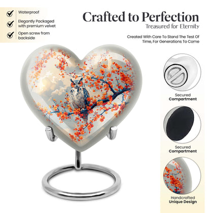 Owl Urn, Heart Design
