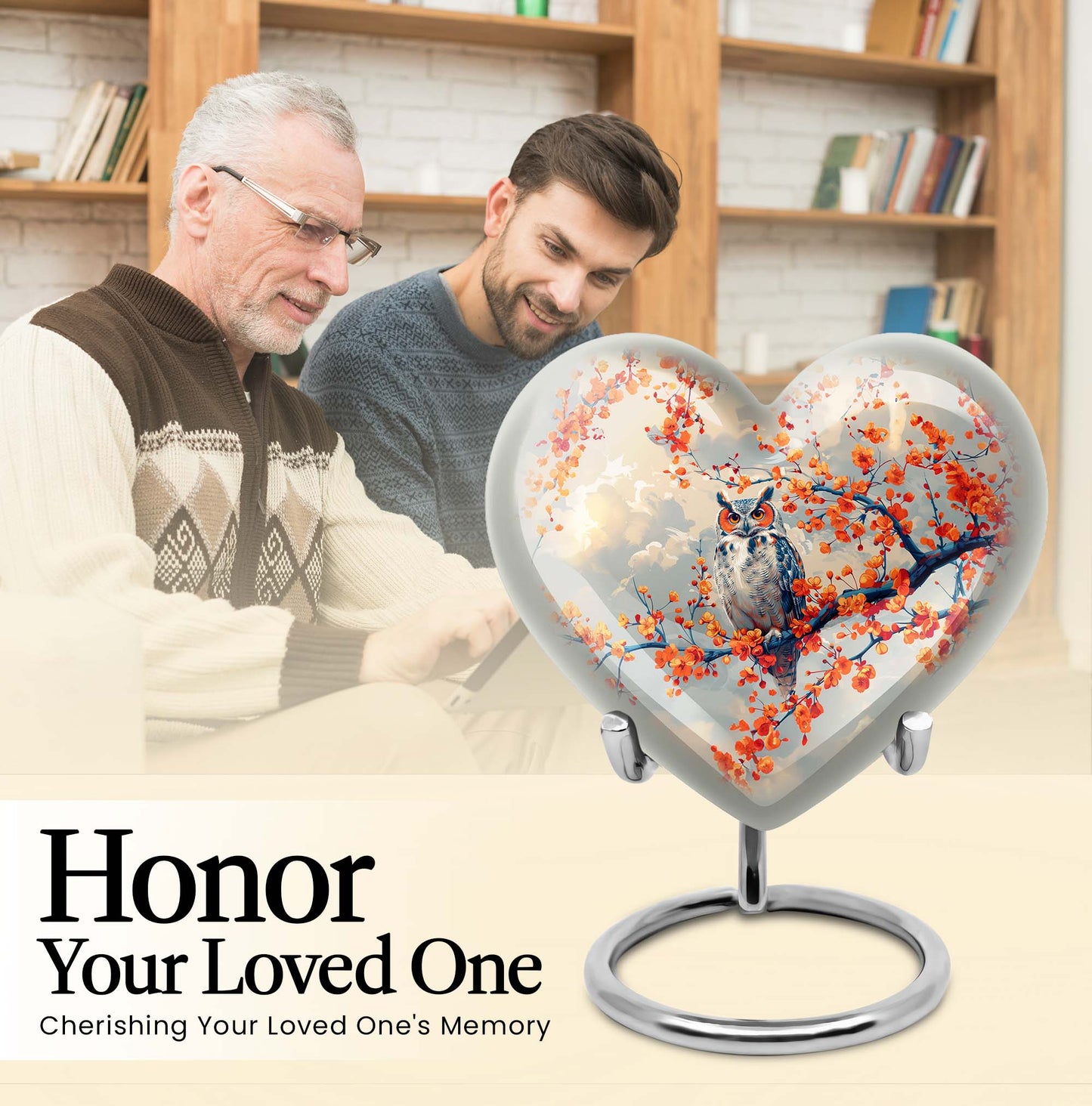 Owl Urn, Heart Design