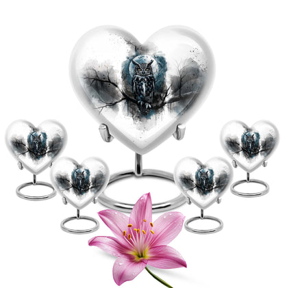 Owl Theme Large Urn With 4 Keepsake Urn