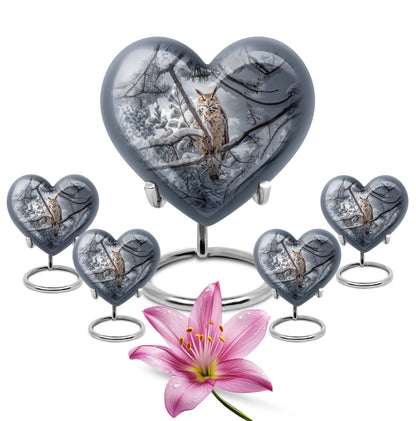 Owl Theme Large Urn With 4 Keepsake Urn