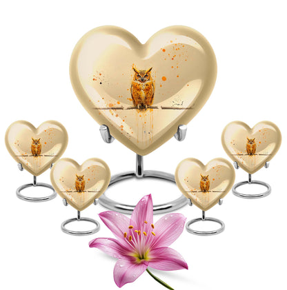 Owl Theme Large Urn With 4 Keepsake Urn