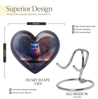 heart-shaped owl urn for cremation