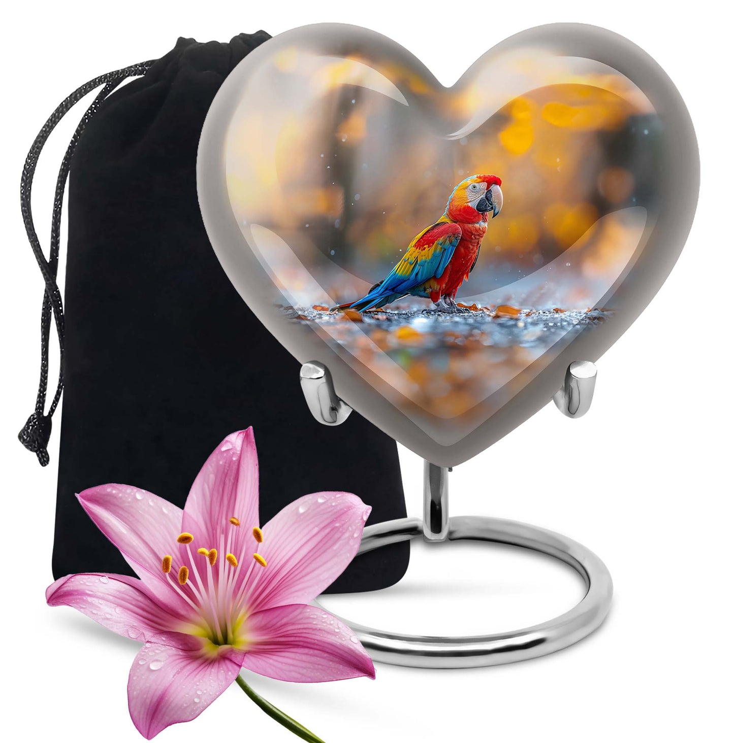 Macaw Parrot Theme Large Urn 10 Inch