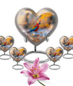 Macaw Parrot Theme Large Urn With 4 Keepsake Urn