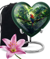 heart-shaped macaw parrot urn
