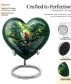 heart-shaped macaw parrot urn