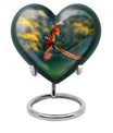 heart-shaped macaw parrot urn