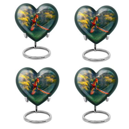 heart-shaped macaw parrot urn