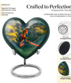 heart-shaped macaw parrot urn