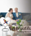 10-inch heart urn for ashes, macaw parrot urn with howling wolf design, customizable