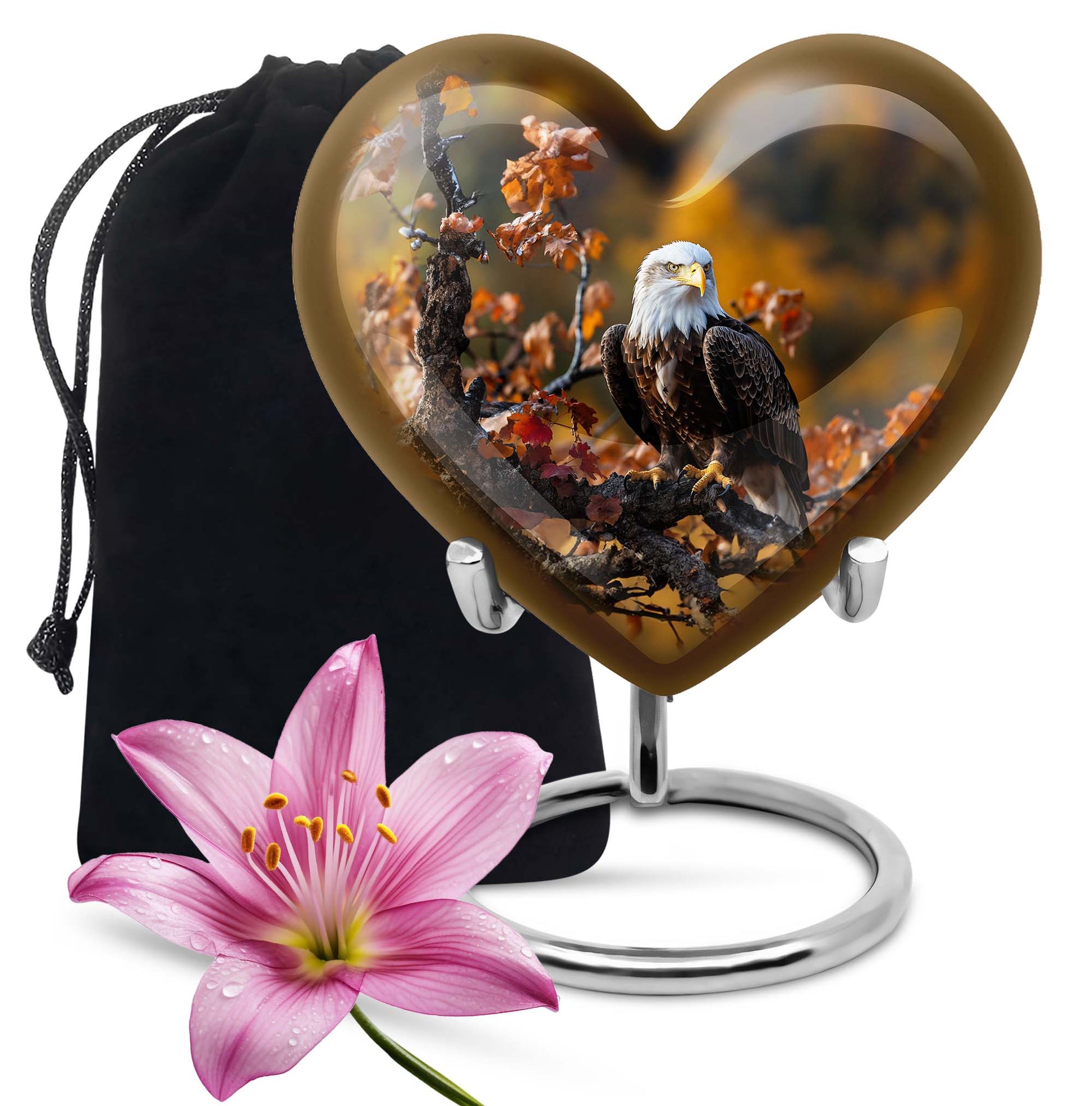 EAGLE Heart Urn for burial ashes