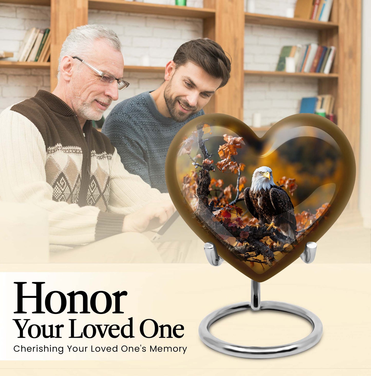 EAGLE Heart Urn for burial ashes