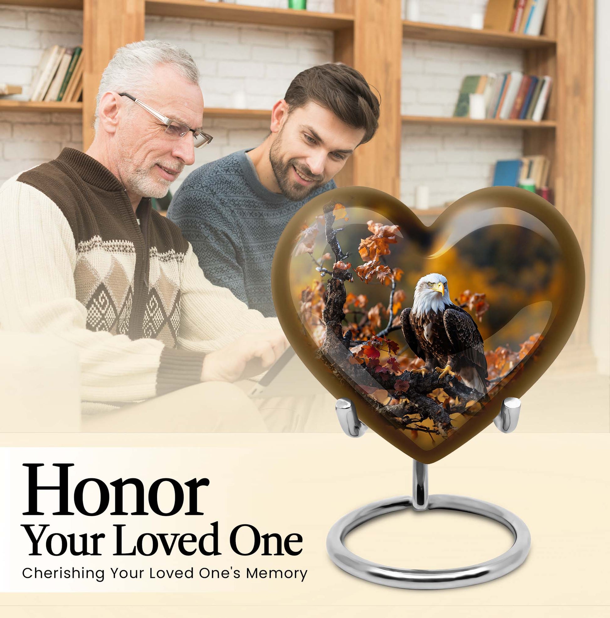 EAGLE Heart Urn for burial ashes