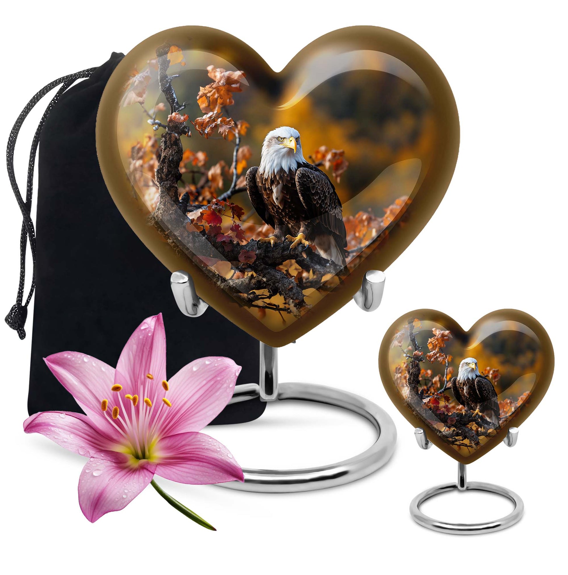 EAGLE Heart Urn for burial ashes