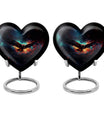 10-inch EAGLE Urn styled as a Heart Urn with Wolf Howling theme and capacity for 200 cubic inches of ashes