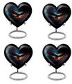 10-inch EAGLE Urn styled as a Heart Urn with Wolf Howling theme and capacity for 200 cubic inches of ashes