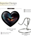 10-inch EAGLE Urn styled as a Heart Urn with Wolf Howling theme and capacity for 200 cubic inches of ashes