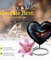 10-inch EAGLE Urn styled as a Heart Urn with Wolf Howling theme and capacity for 200 cubic inches of ashes