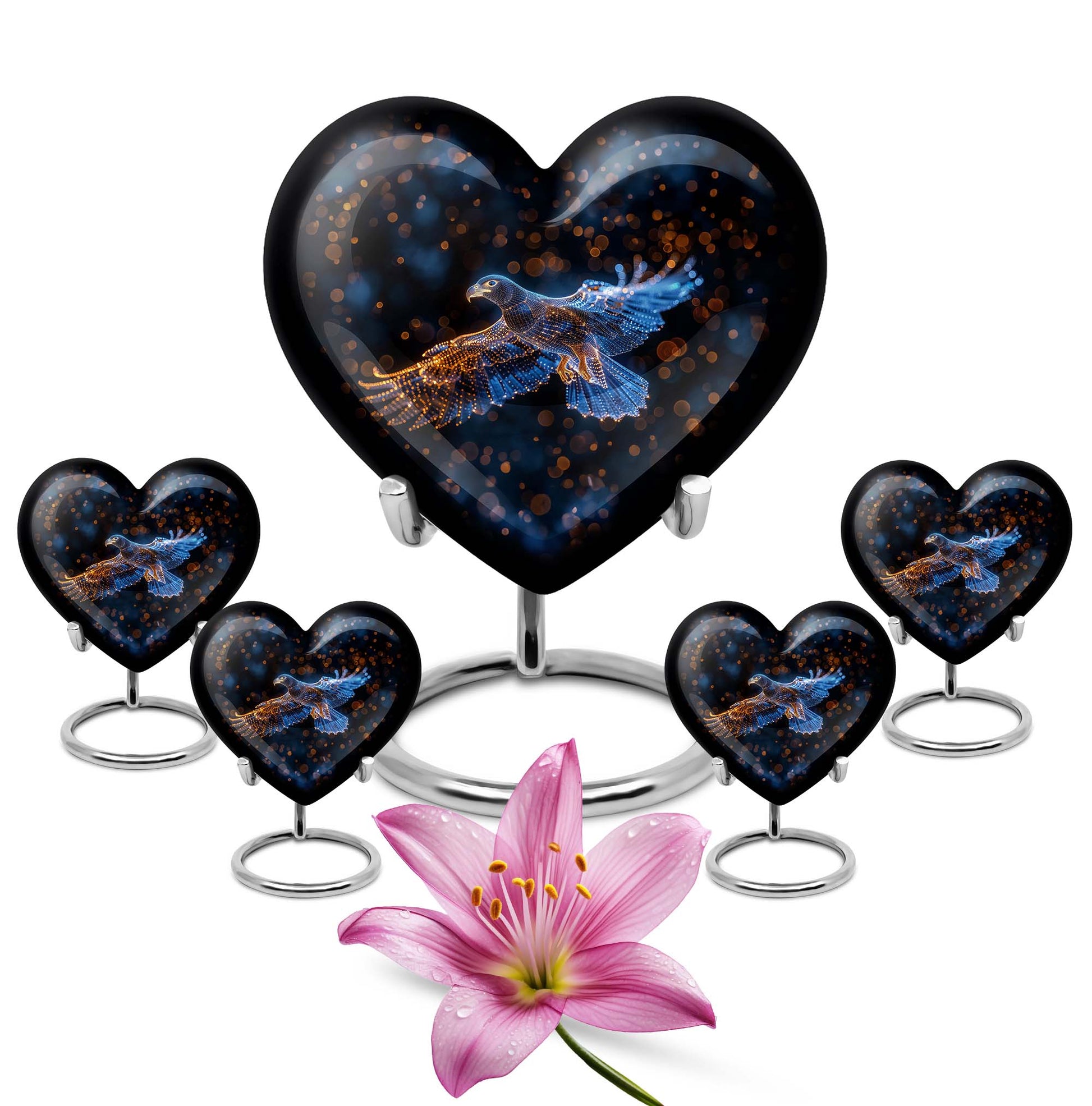 Eagle Theme Large Urn With 4 Keepsake Urn