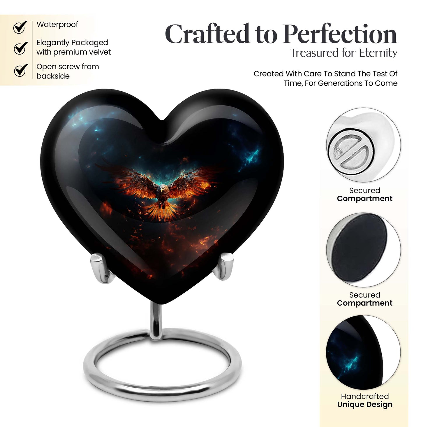 EAGLE Urn, heart themed
