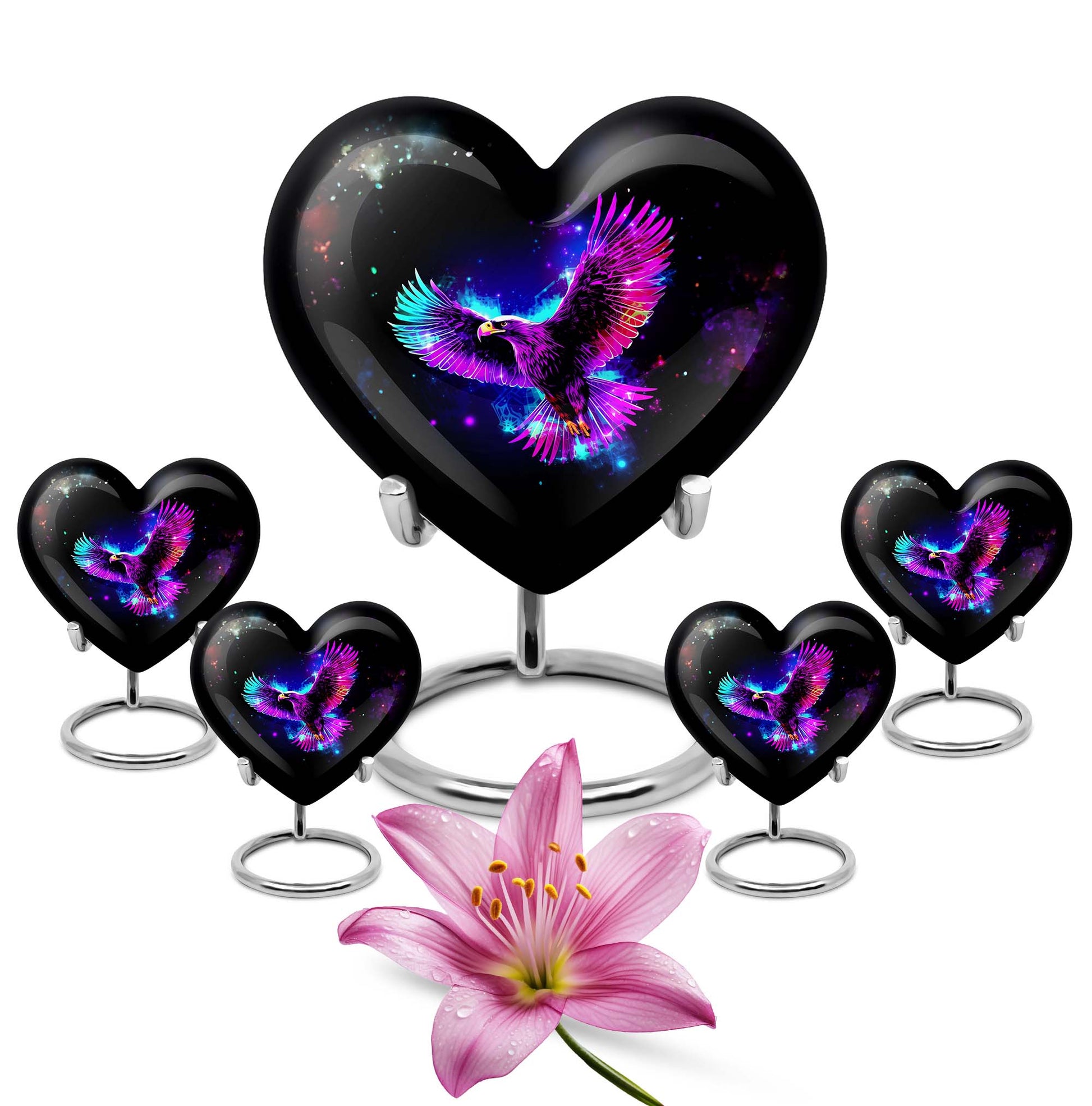 Eagle Theme Large Urn With 4 Keepsake Urn