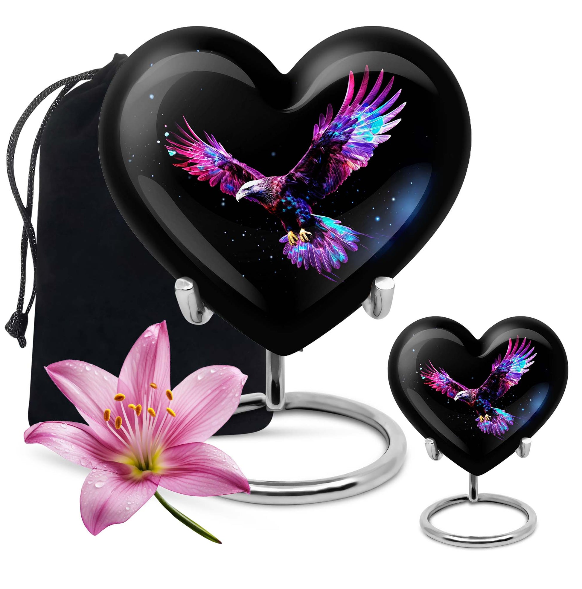 Eagle Theme Large Urn With 1 Keepsake Urn