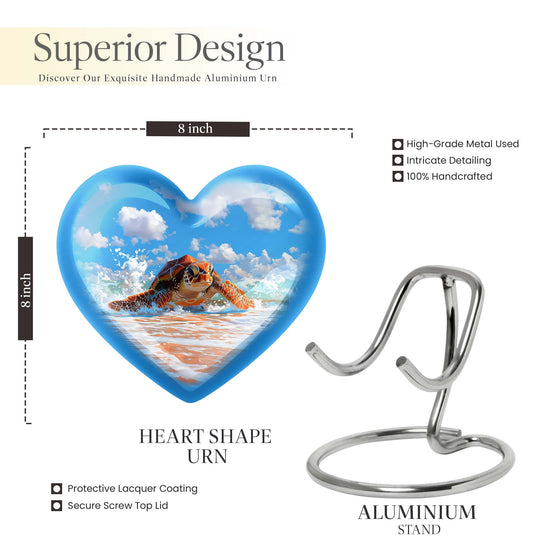 TURTLE urn heart design