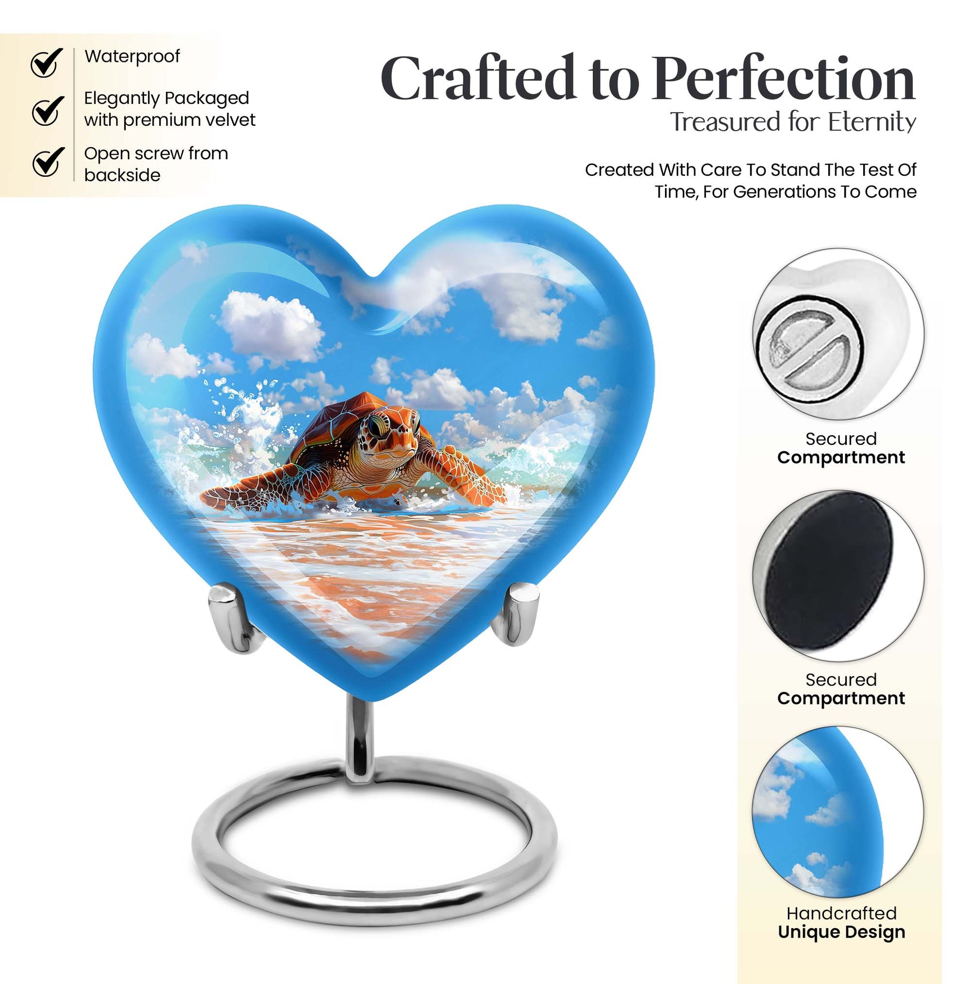 TURTLE urn heart design