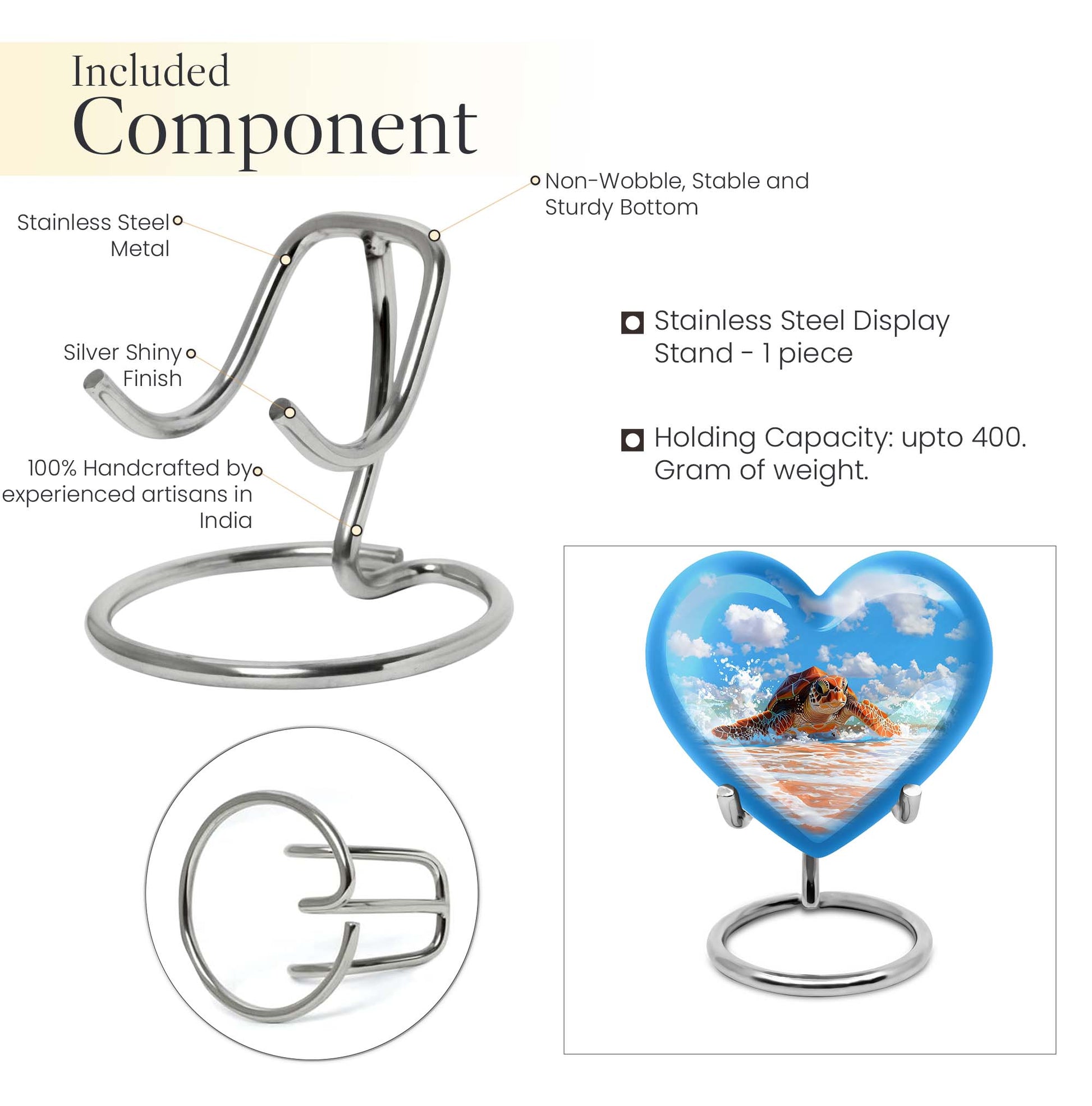 TURTLE urn heart design