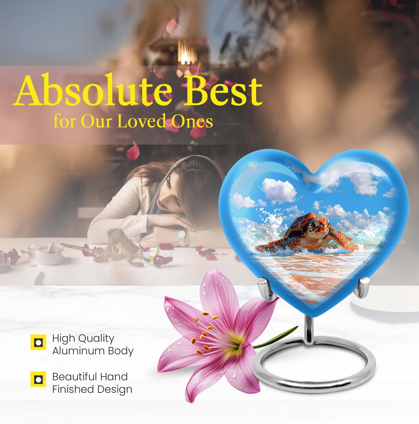 TURTLE urn heart design