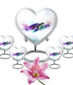 10-inch heart-shaped TURTLE urn with wolf howling design, ideal for dad's ashes