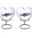 10-inch heart-shaped TURTLE urn with wolf howling design, ideal for dad's ashes
