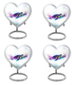 10-inch heart-shaped TURTLE urn with wolf howling design, ideal for dad's ashes