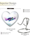 10-inch heart-shaped TURTLE urn with wolf howling design, ideal for dad's ashes
