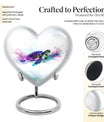10-inch heart-shaped TURTLE urn with wolf howling design, ideal for dad's ashes